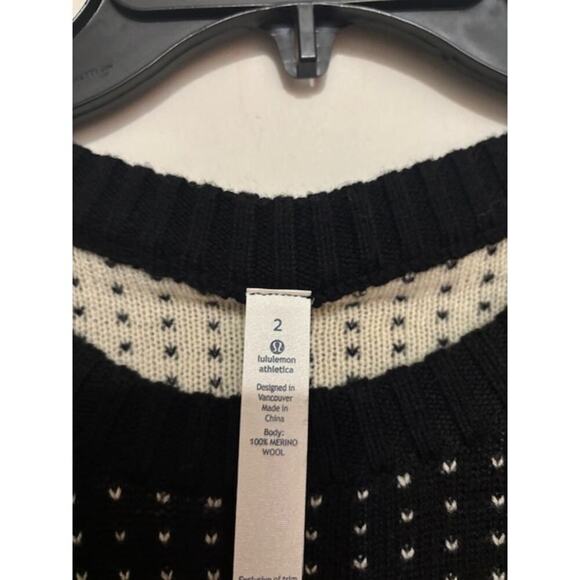 Lululemon Yogi Merino Wool Layering Crew Neck Sweater Zip Slit Thumbhole Size 2 - Picture 7 of 10